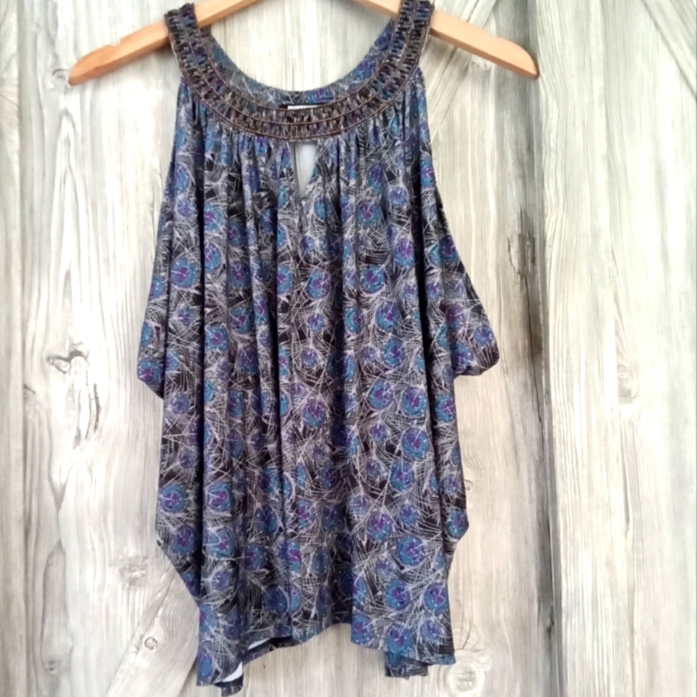 Attitude Beaded Draped Tank Top L - Picture 2 of 6